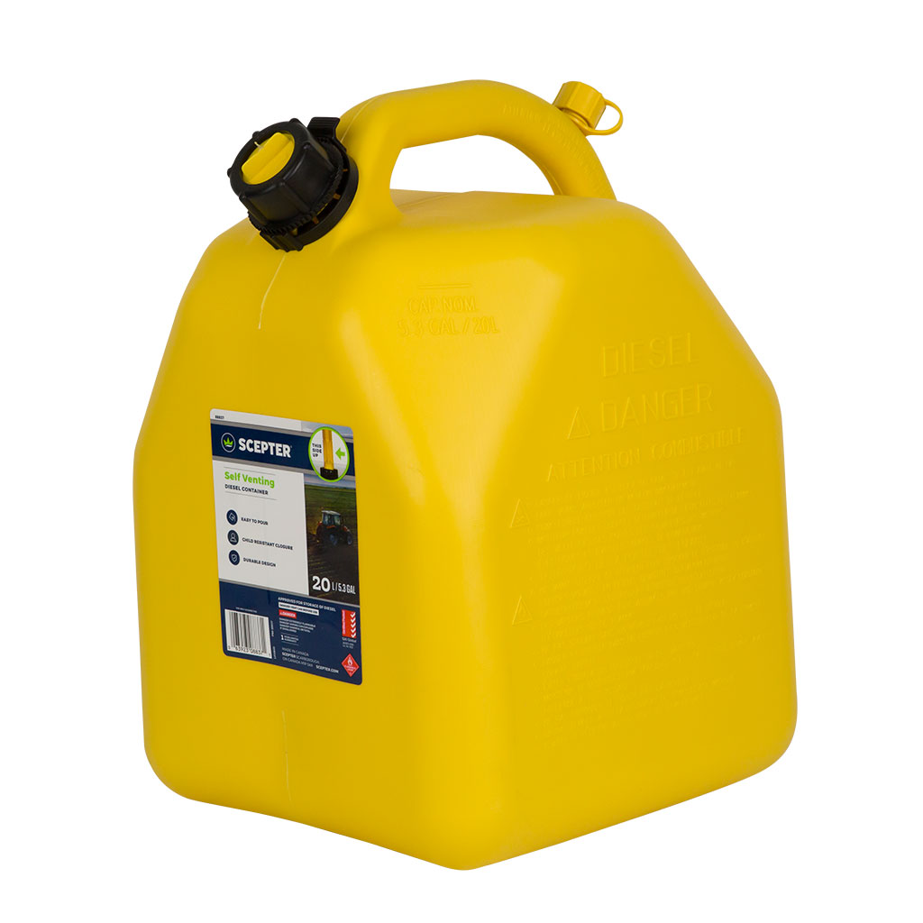 SCEPTER DIESEL FUEL CAN SQUAT YELLOW 20L